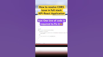 How to fix CORS issue in full stack app using React and Web API #shorts #coding #reactjs #webapi