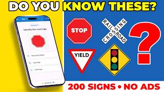 Master 200 Road Signs — FREE DMV Quiz App 🚗