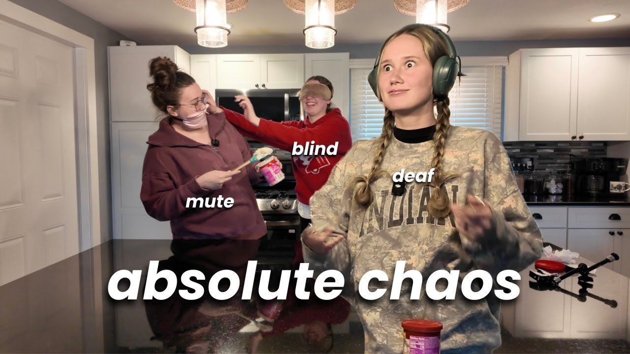 blind, deaf & mute baking challenge | sister edition