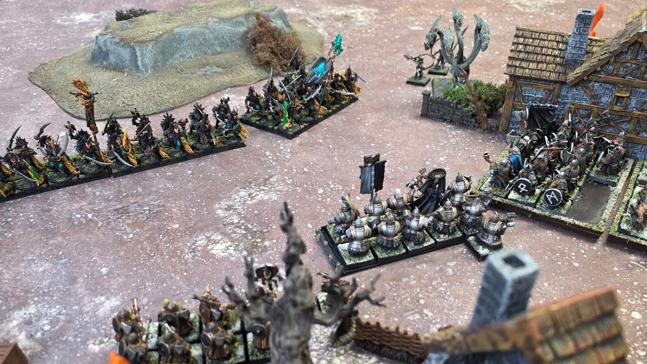 Dwarfen Mountain Holds vs Dark Elves - Warhammer Old World Battle Report