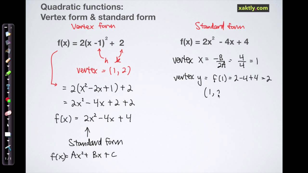 Quadratic functions