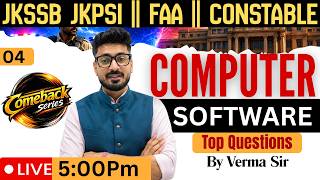 Software of Computer Top MCQs for JKSSB Exams | Class 04 | JKPSI, FAA & Constable | Verma Sir screenshot 5