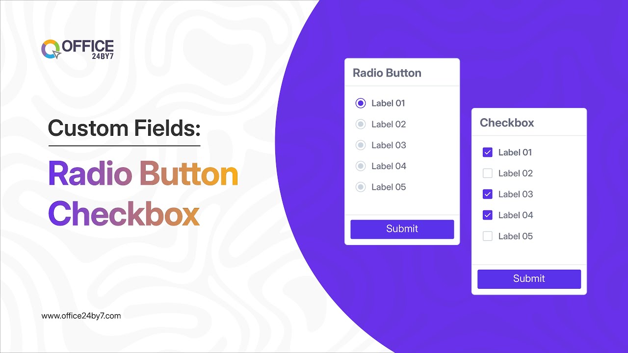 Custom Fields: Radio Button and Checkbox | Office24by7 Tutorial - YouTube