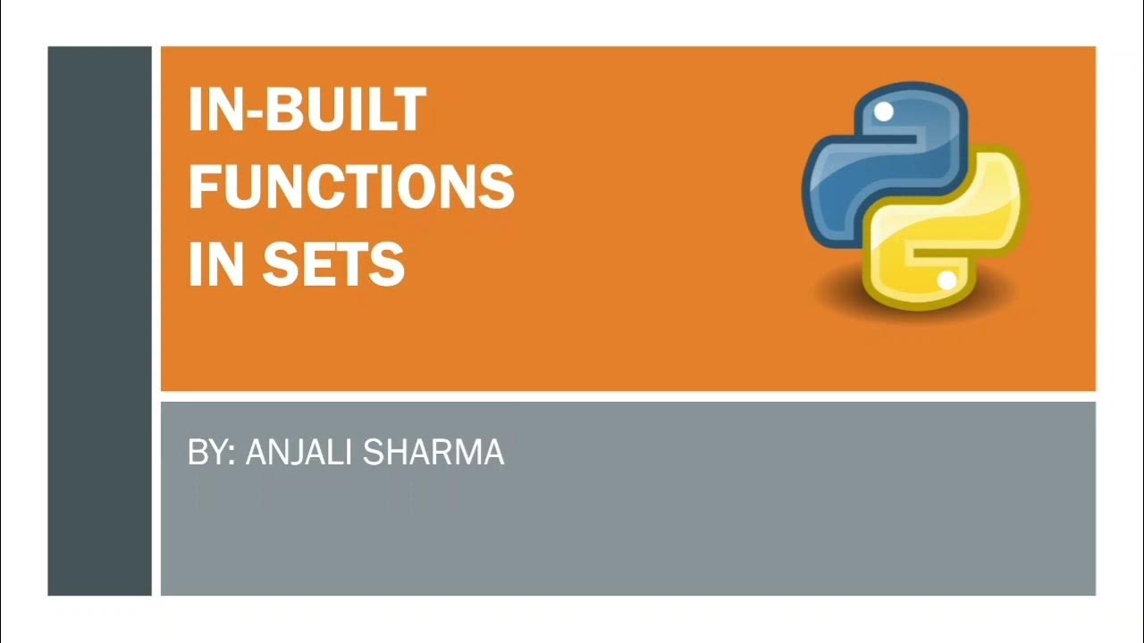 2. Inbuilt functions/methods in sets | Python Lectures | - YouTube