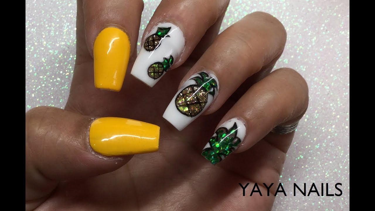 DISEÑO DE UÑAS ACRILICAS PINEAPPLE / YAYA NAILS - thptnganamst.edu.vn