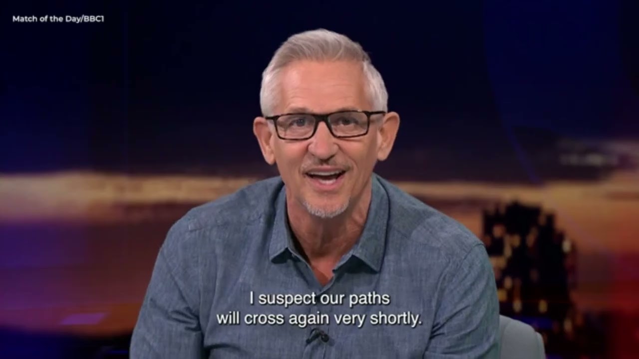 Gary Lineker starts his last Match of the Day with a cutting joke