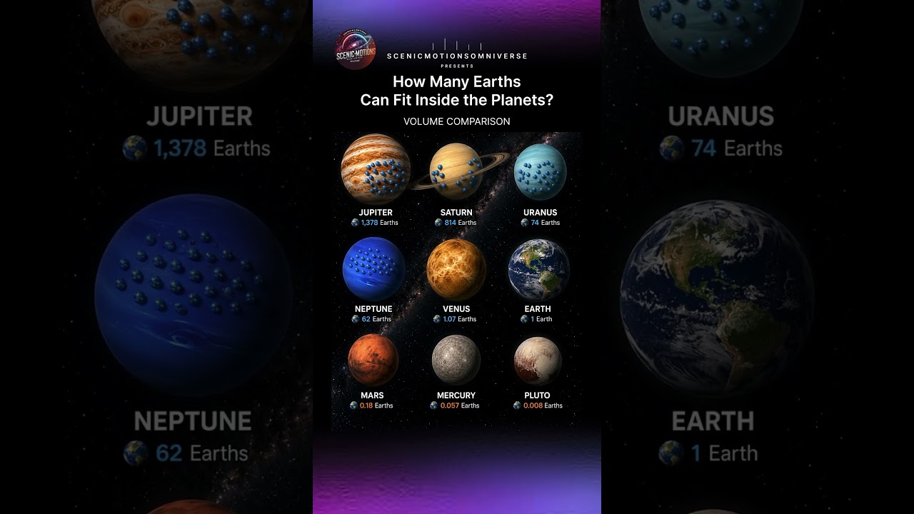 How Many Earths Could Fit Inside The Planets? 😳🌍