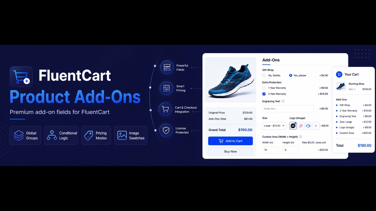 FluentCart Product Add-Ons video walkthrough