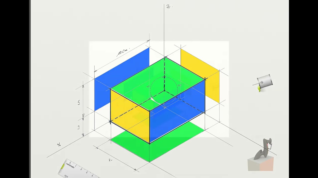 Proiectia ortogonala si axonometria unui paralelipiped