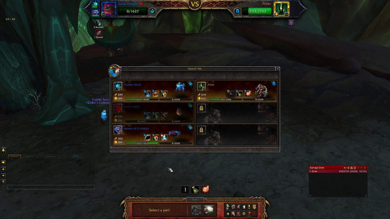 WOW - Pet Battle - Pilfer - Full Aquatic Team