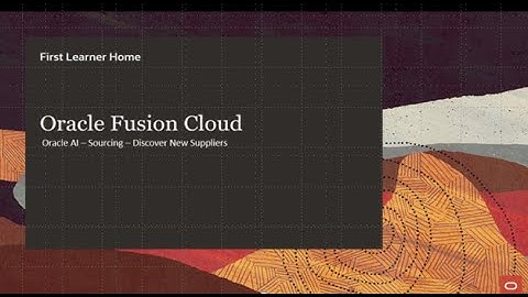 Oracle Fusion AI in Sourcing - Discover Supplier