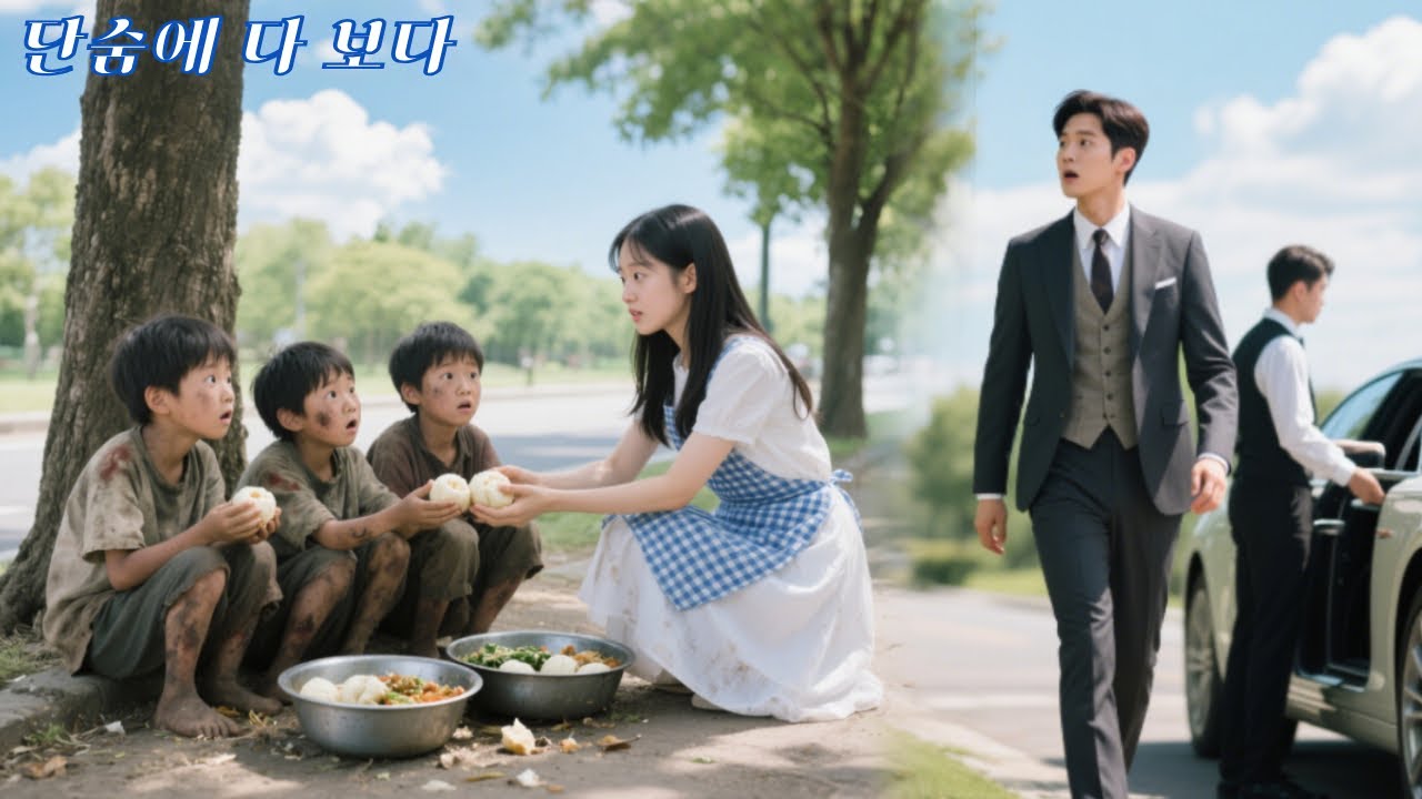 연회 남은 음식을 챙기던 소녀는 모두에게 비웃음을 당했지만, CEO가 그녀가 떠돌이 아이에게 먹이를 주는 걸 보고 감동했다!