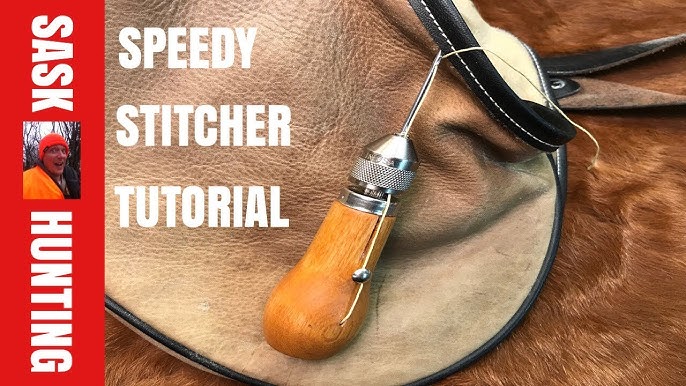 Making leather stitching awl with amaranth handle 