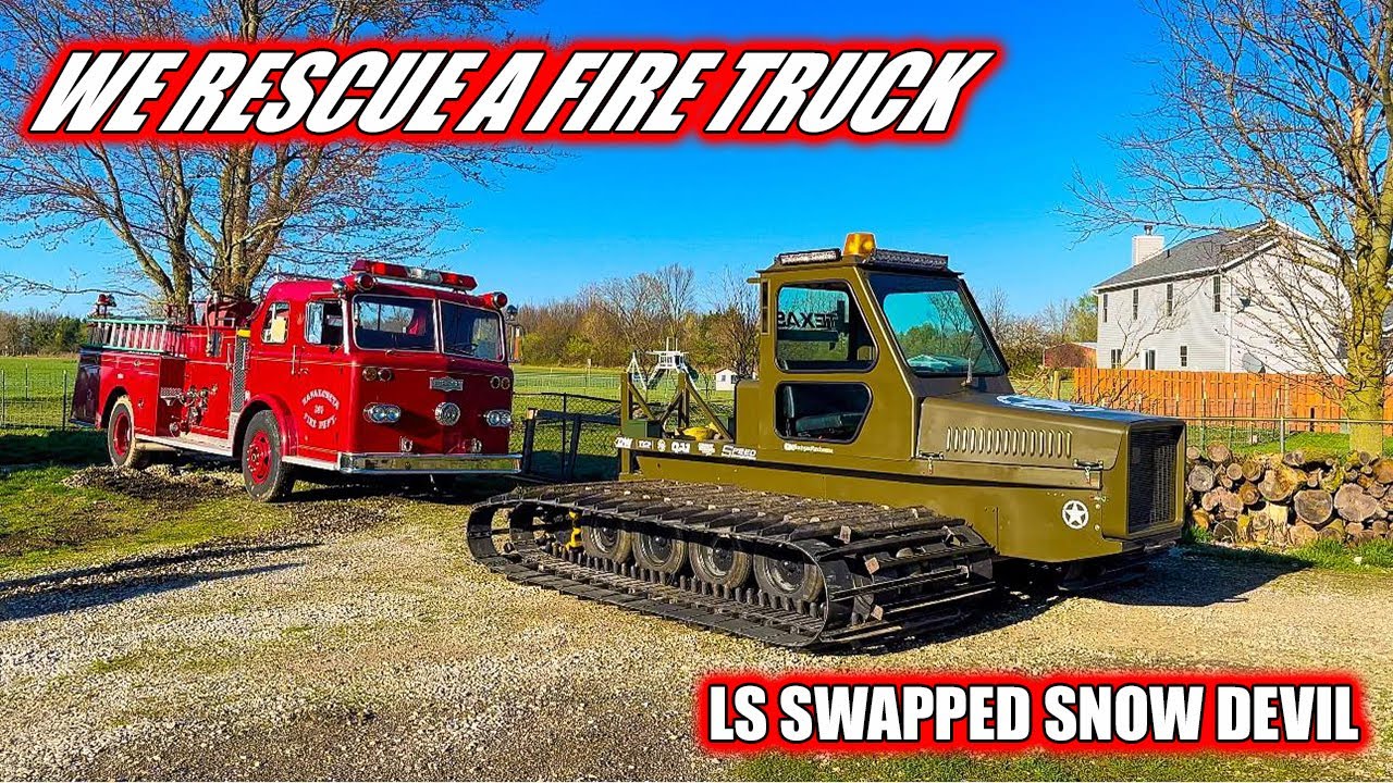 LS Swapped Snowcat To The Rescue We Help With A Fire Truck Recovery