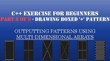 C++ Learn To Program - Multidimensional Arrays & Loops to Create Patterns - Pt8: Draw Boxed "+" Sign
