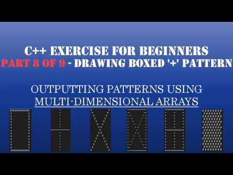 C++ Learn To Program - Multidimensional Arrays & Loops to Create Patterns - Pt8: Draw Boxed "+" Sign