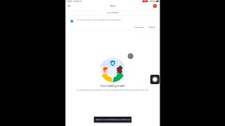 Using your school account for Google Meets on an ipad.