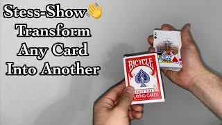 LEARN EASY CARD TRICK---CARD TRANSFORMATION// Stess-Show Vol7// Easy magic trick that anyone can do!