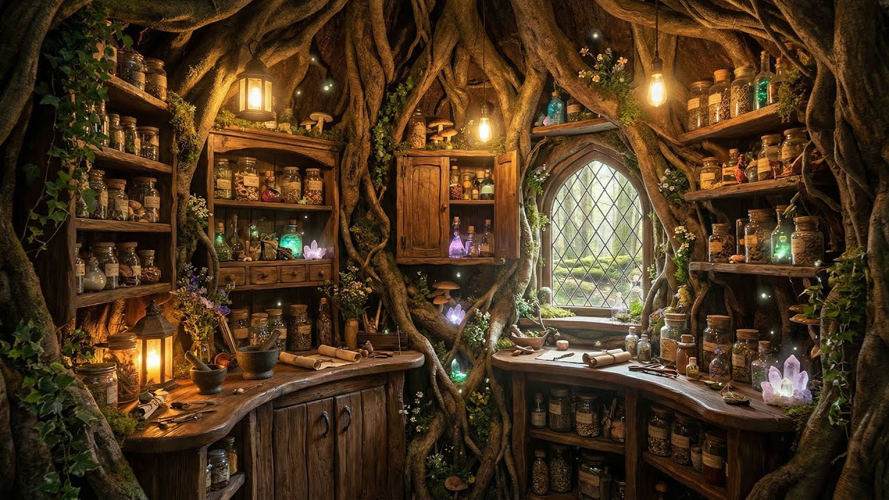 Peaceful Spring Cottage Ambience 🌸🏡 Cozy Fantasy Room with Nature Sounds for Relaxation & Sleep