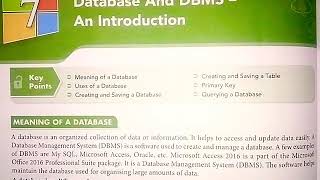 Database And DBMS An Introduction || Computer ||   Ch-7 || By Kairav 👍
