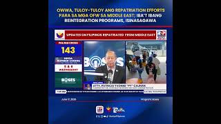 Nasa 11,000 OFWs mula Middle East, nakauwi na ng bansa; OWWA, tuloy-tuloy ang tulong sa mga OFW