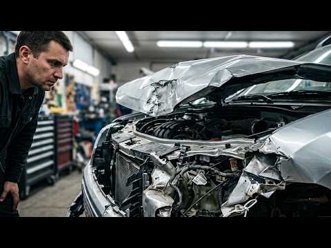 Our beloved Duster, frontal impact. Body repair after an accident.
