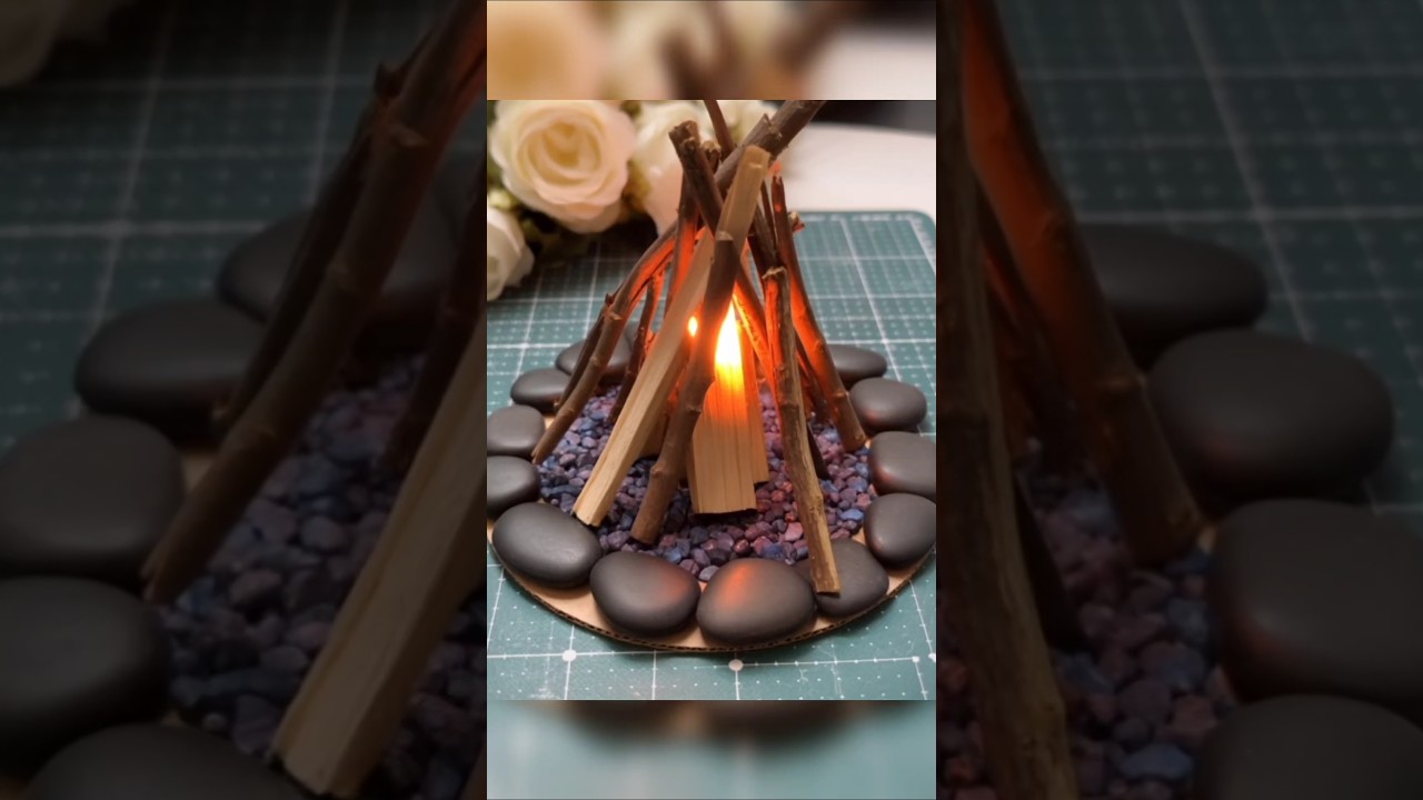 The Most Cozy DIY Camping Lamp/ campfire lamp/home decor ✨️ trending 