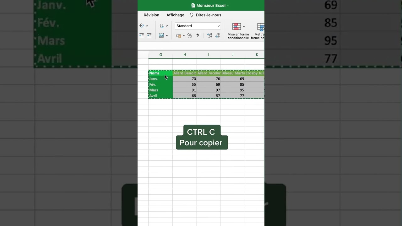 Comment transposer des données sur Excel?