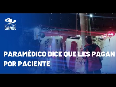 Así fue violento choque de dos ambulancias en Bogotá: ¿guerra por SOAT?