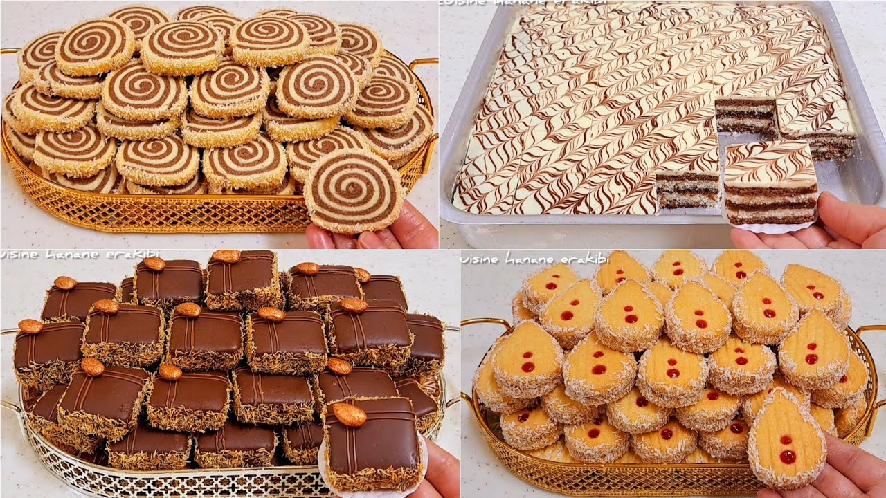 حلويات العيد 2025 / أربع حلويات بدون زبدة إقتصادية بكمية كثيرة بمكونات بسيطة في متناول الجميع 😇