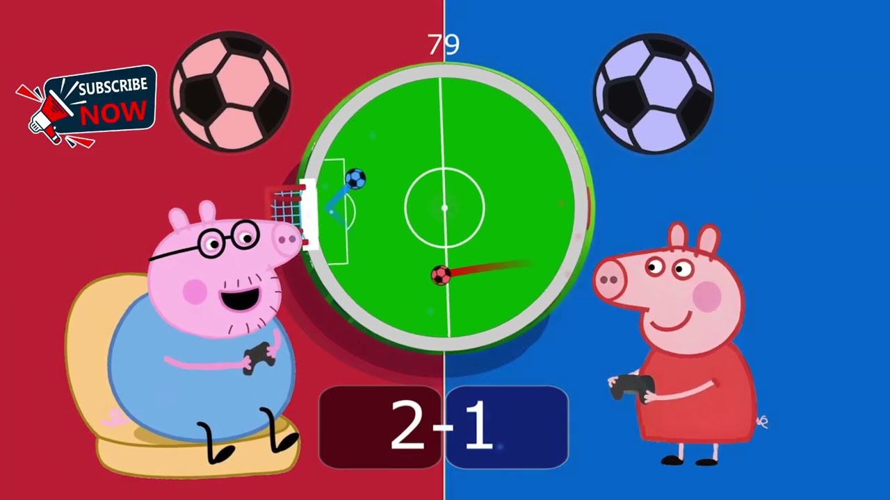 Peppa Pig Takes on DADDY PIG in Marble Soccer Battle!
