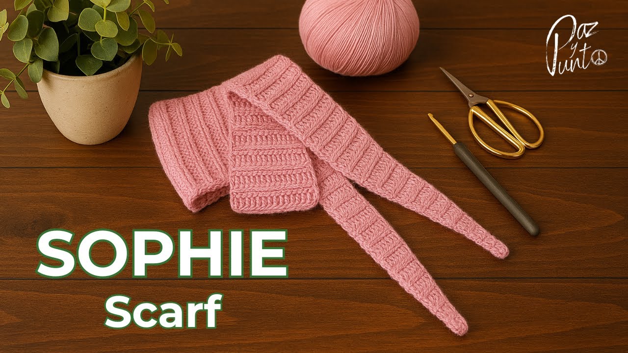 🧣 Bufanda SOPHIE versión CROCHET. Tutorial ¡¡completo para Principiantes!!