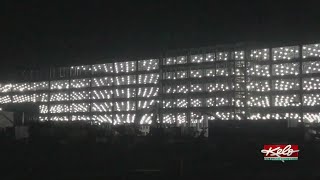 Amazon construction site lighting up the sky in Sioux Falls