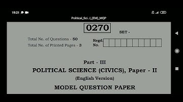 TS inter 2ndyear 2022 Civics model question paper April / May 2022 IPE #TSInter #TSInterPapers
