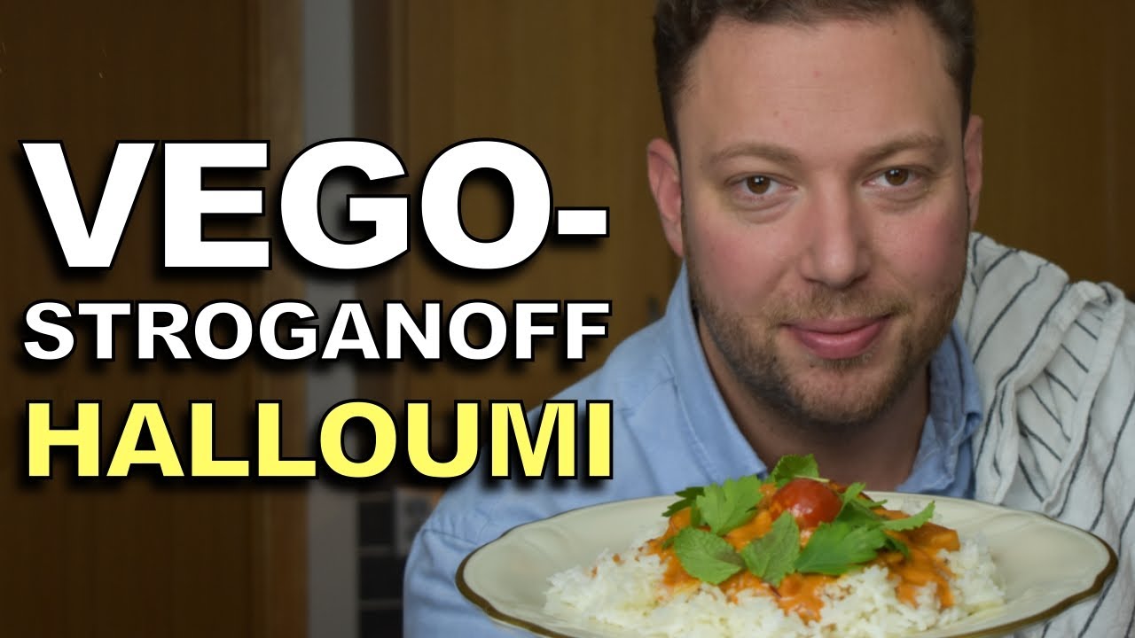 VEGETARISK KORVSTROGANOFF | HALLOUMI