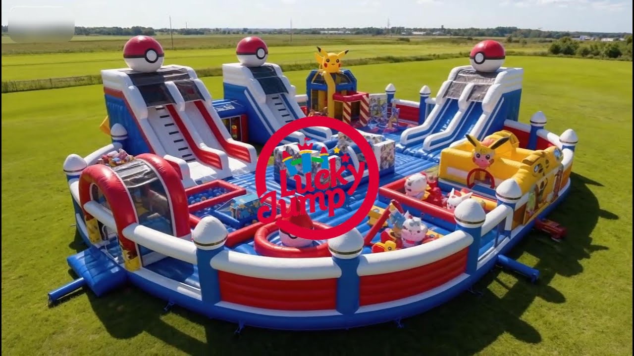 🔥 The LARGEST Pokémon Inflatable Park Ever! | Catch ‘Em All in This Epic Bounce Adventure!
