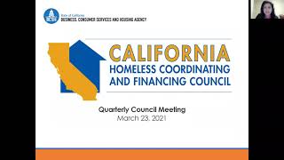 March 23, 2021 Homeless Coordinating and Financing Council Meeting