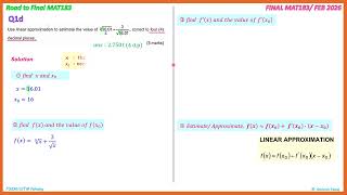 Q1d Linear approximation MAT183 FEB 2026