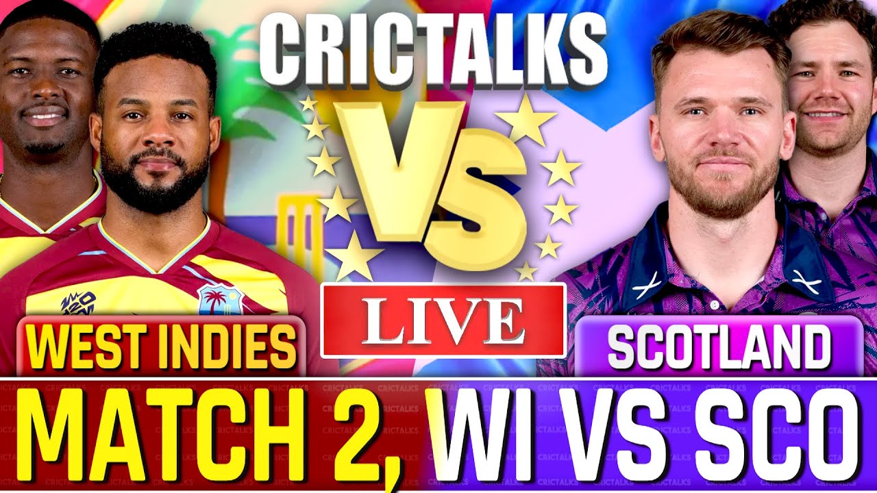 🔴 WI vs SCO Live Match Today, Last 7 Overs, World Cup, Live Cricket Scores Commentary, CricTalks