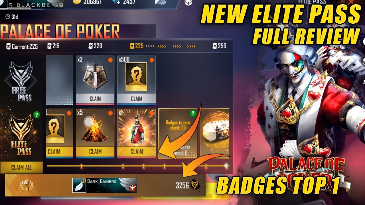Free Fire New Elite Pass Full Review Season 43 Elite Pass Free Fire