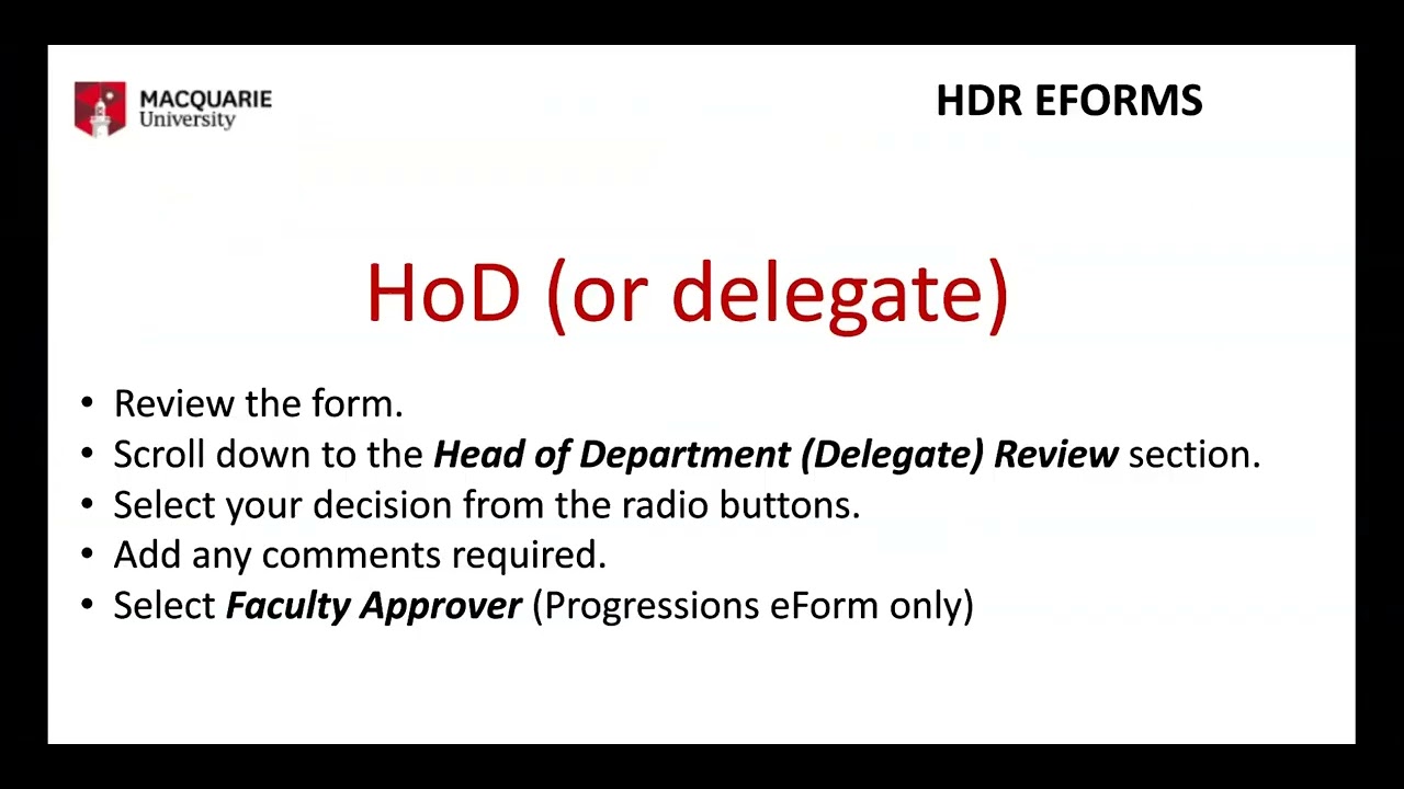 HoD Review and Approve eForm - YouTube