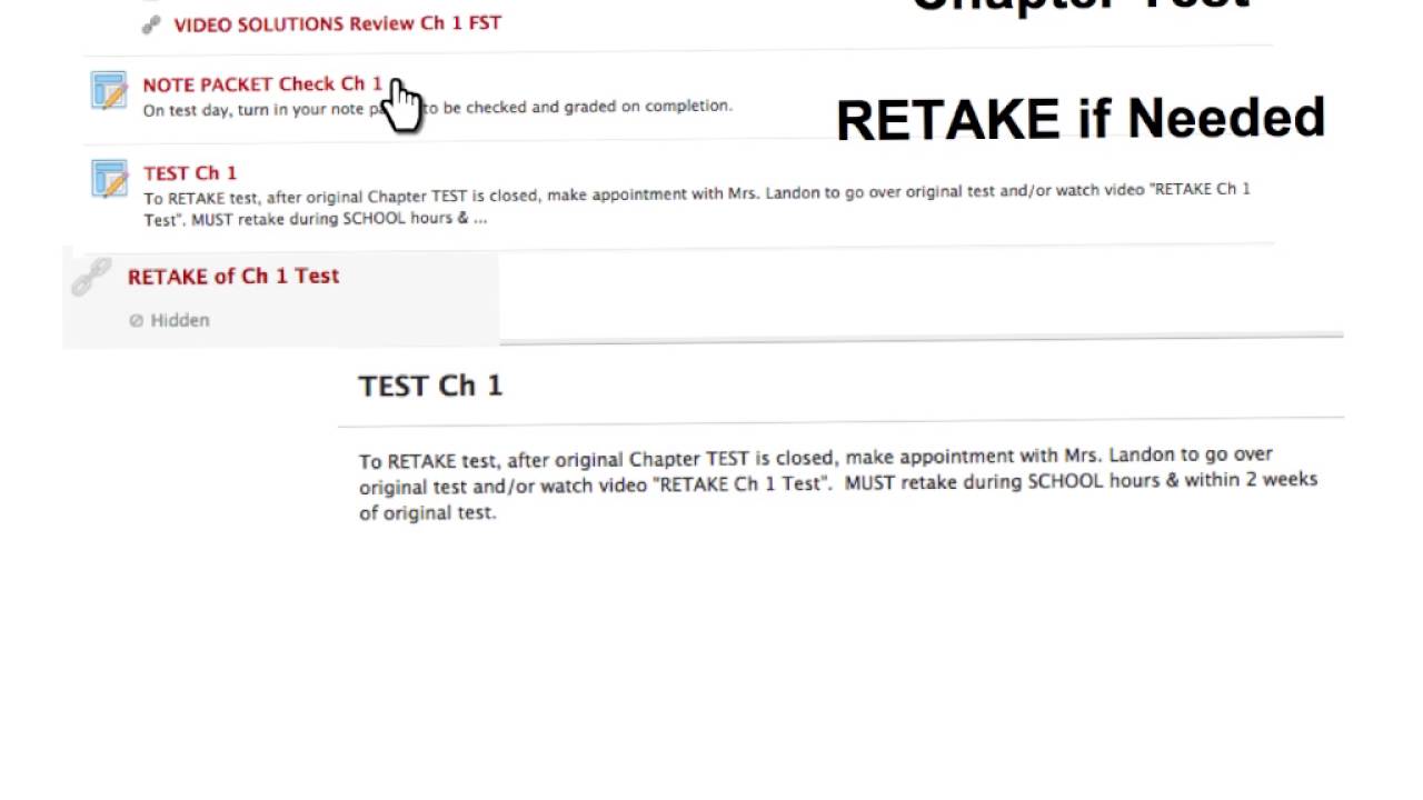 HOW TO test prep and retake quizzes and tests YouTube