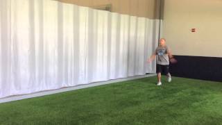 Skip with arms across body