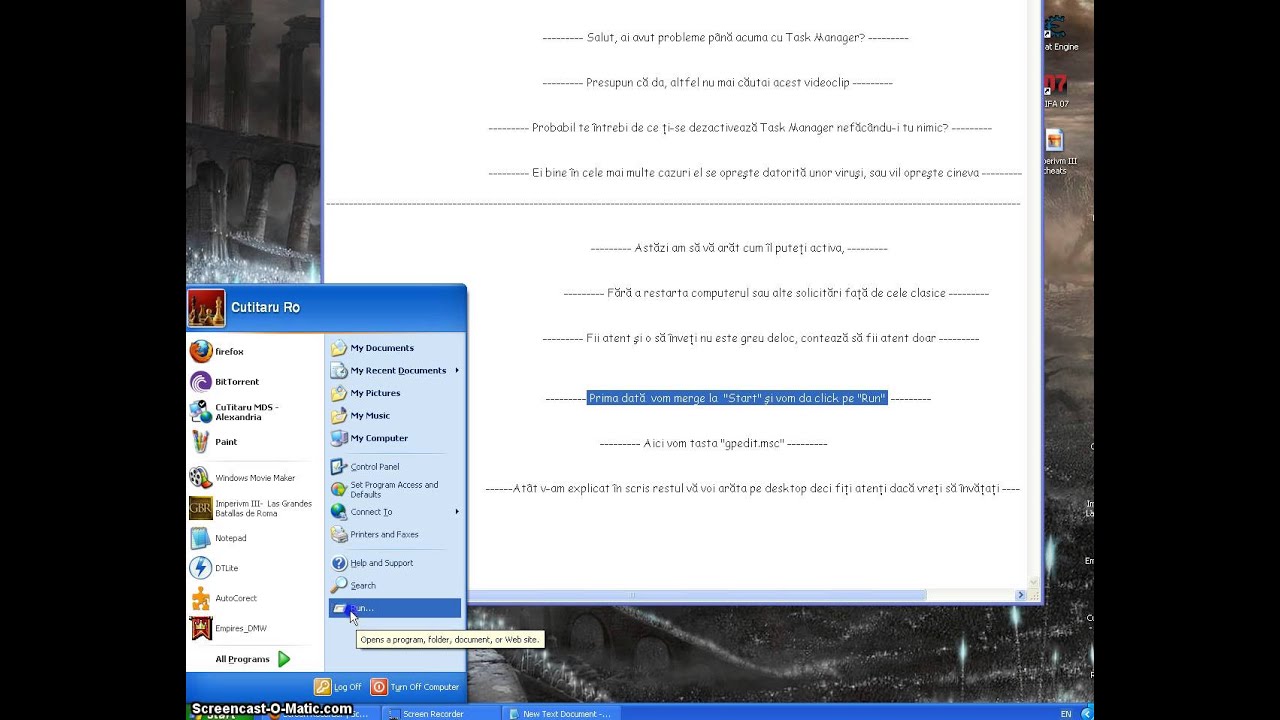 Tutorial Activare Task Manager HD ( 720p) - YouTube