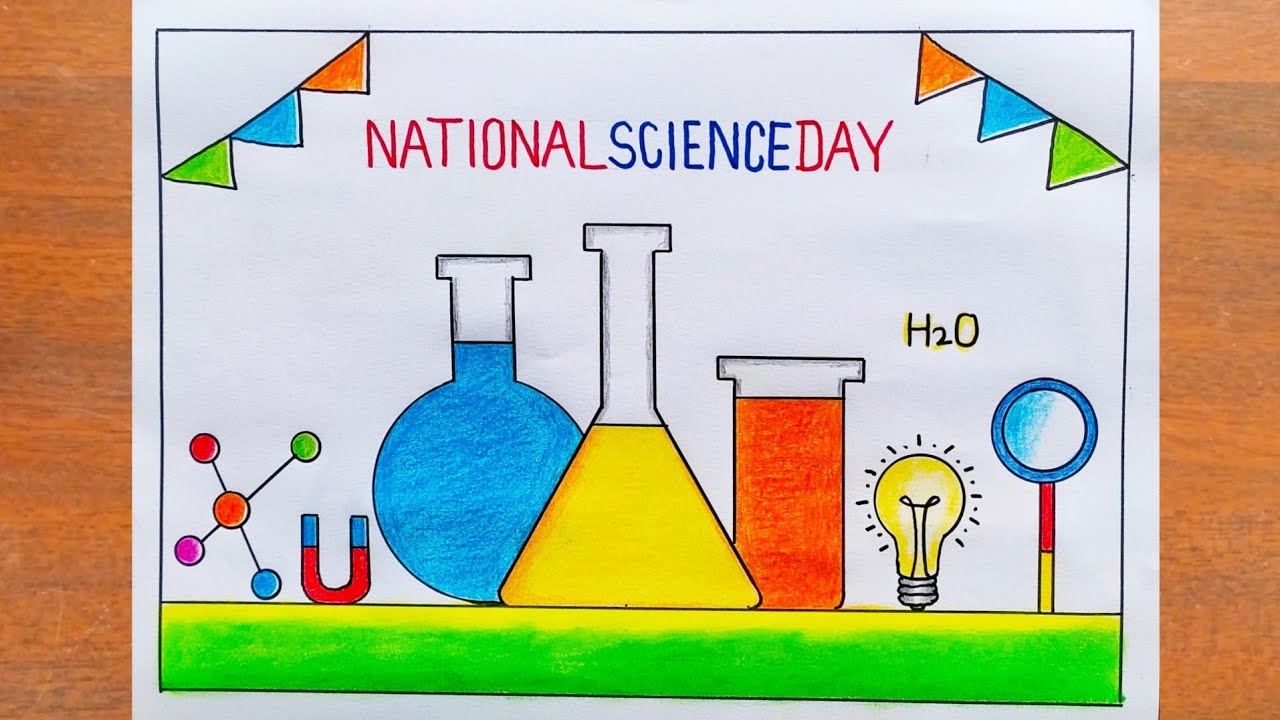 Научитесь рисовать ко Дню науки / Как шаг за шагом нарисовать плакат ко Дню науки