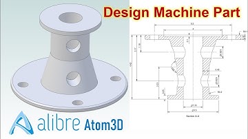 Alibre Atom3D | Design & Create 2D Drawing for Machine Part - Practice Exercise for beginers