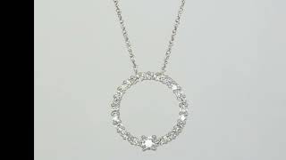 Diamond Circle Pendant Necklace .90CT 14K WG 20.5” Chain - 32174