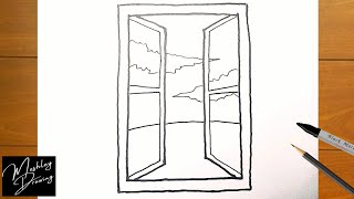 How To Draw A Window Step by Step Drawing Guide by Dawn  dragoartcom  Window  drawing Window sketch Easy drawings
