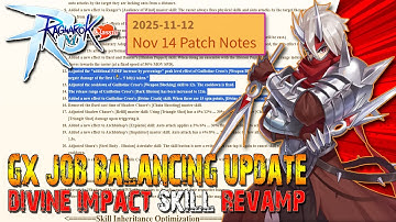 Ragnarok M: Classic GX Job Balancing Nov 14 Game Patch Update