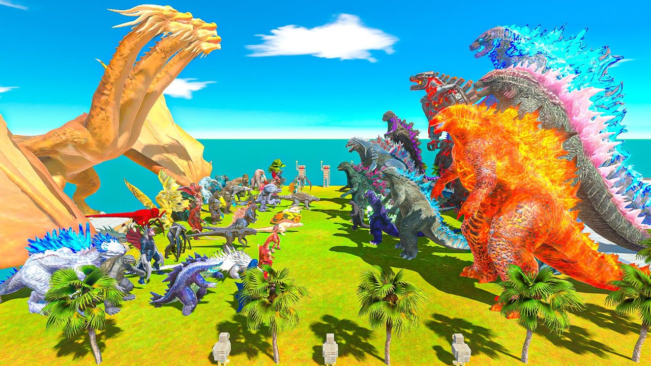 Ultimate Godzilla Evolution Showdown vs Ghidorah and Kaiju Army - Animal Revolt Battle Simulator